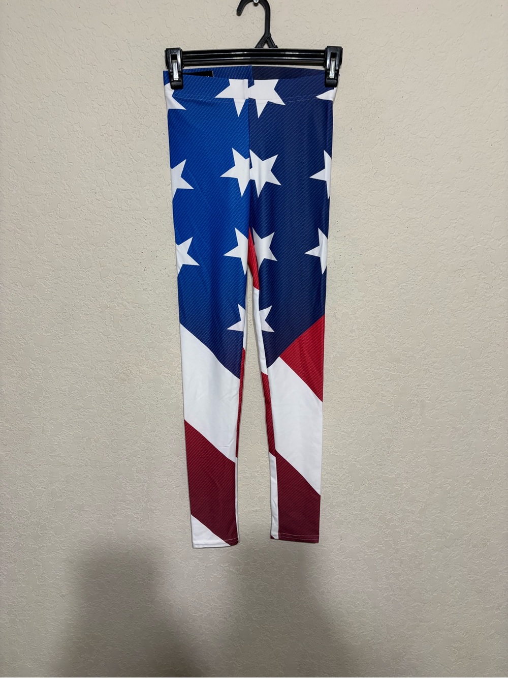 Patriotic Star-Print Leggings - Blue, White & Red